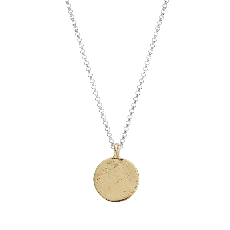 Silver & Gold Large Moon Necklace