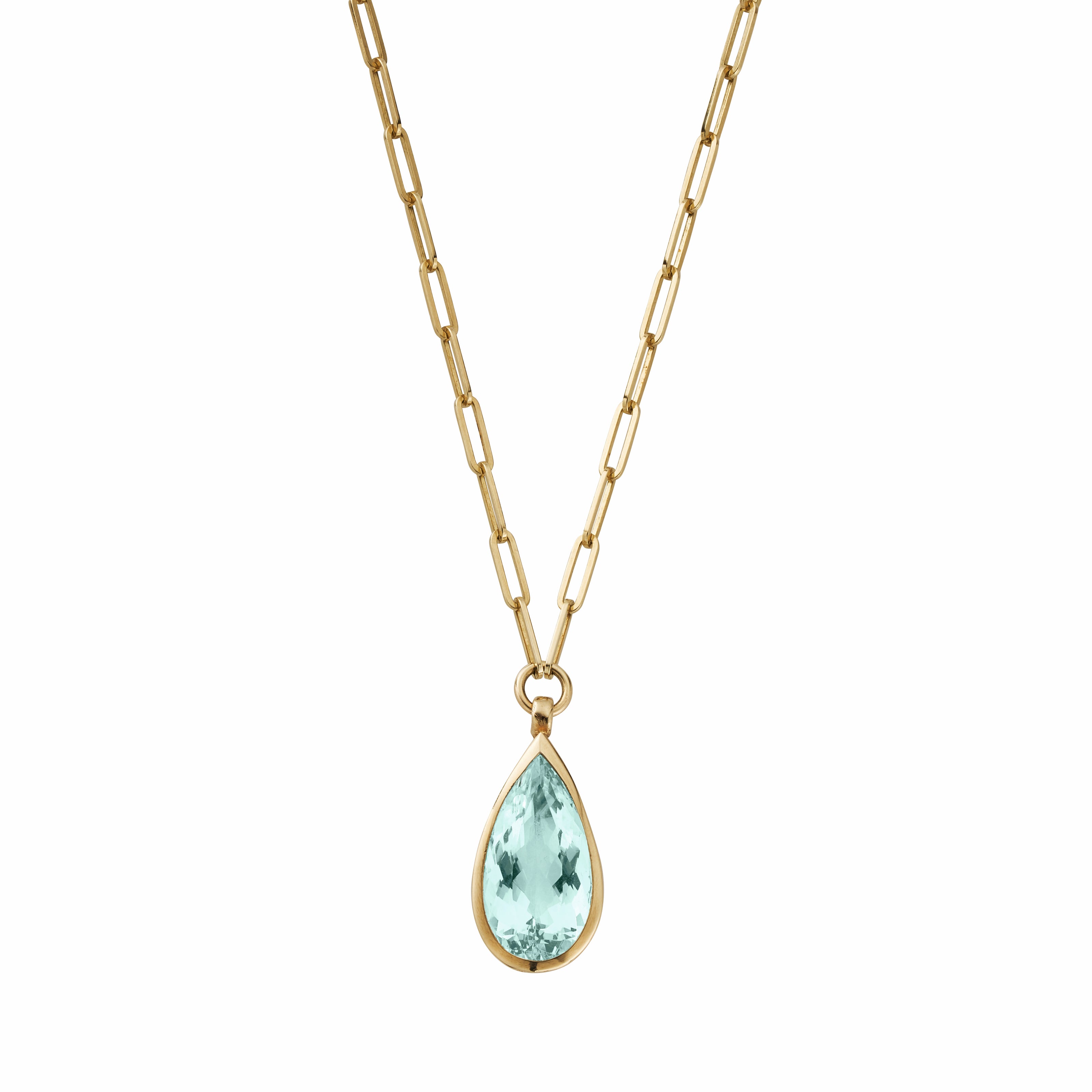 LAVANA Gold Aquamarine Trace Chain Necklace