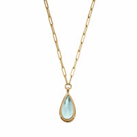 LAVANA Gold Aquamarine Trace Chain Necklace