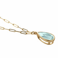 LAVANA Gold Aquamarine Trace Chain Necklace