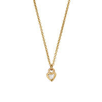 LIBI Gold Diamond Heart Necklace