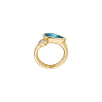 LIVIE Gold Aquamarine & Diamond Ring