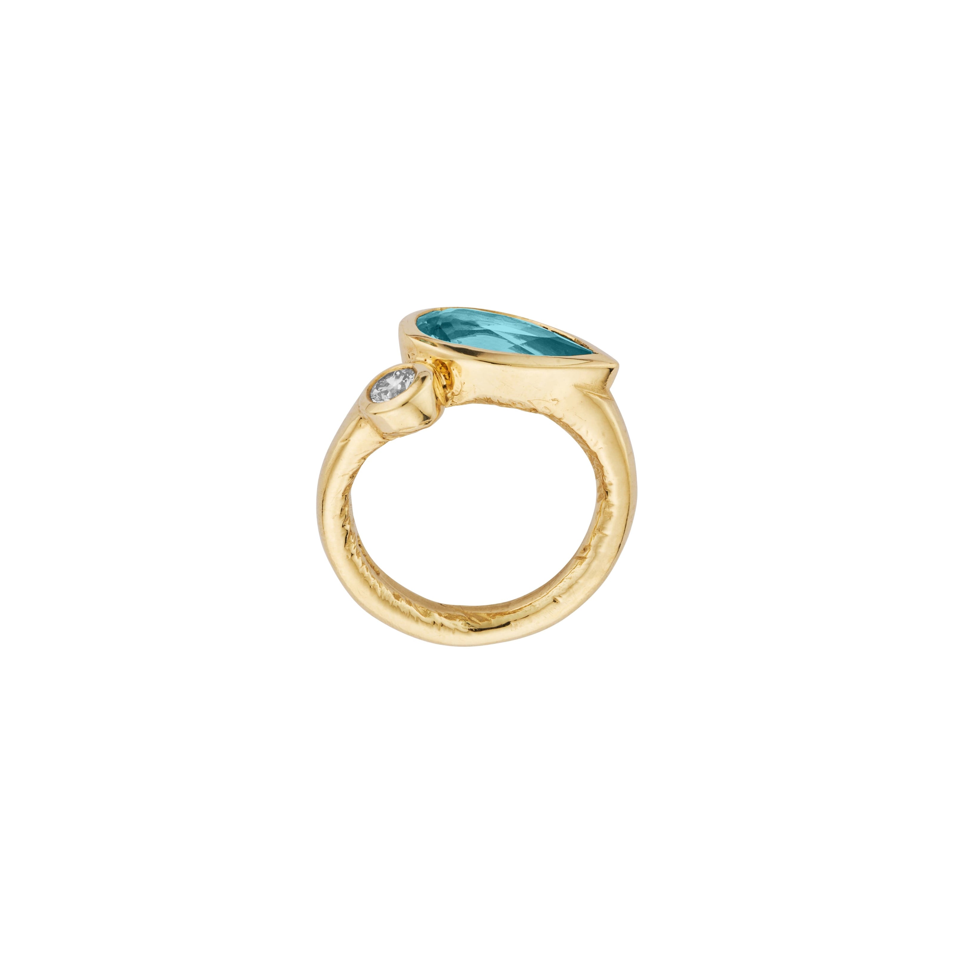 LIVIE Gold Aquamarine & Diamond Ring