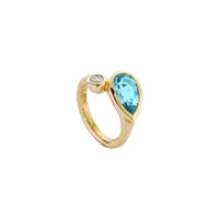 LIVIE Gold Aquamarine & Diamond Ring