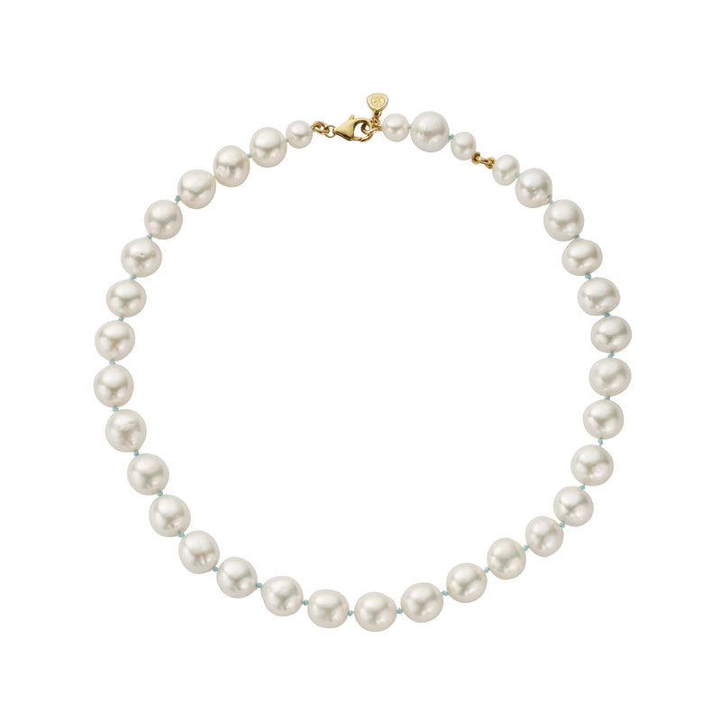 Gold Maxi White Holiday Pearl Necklace