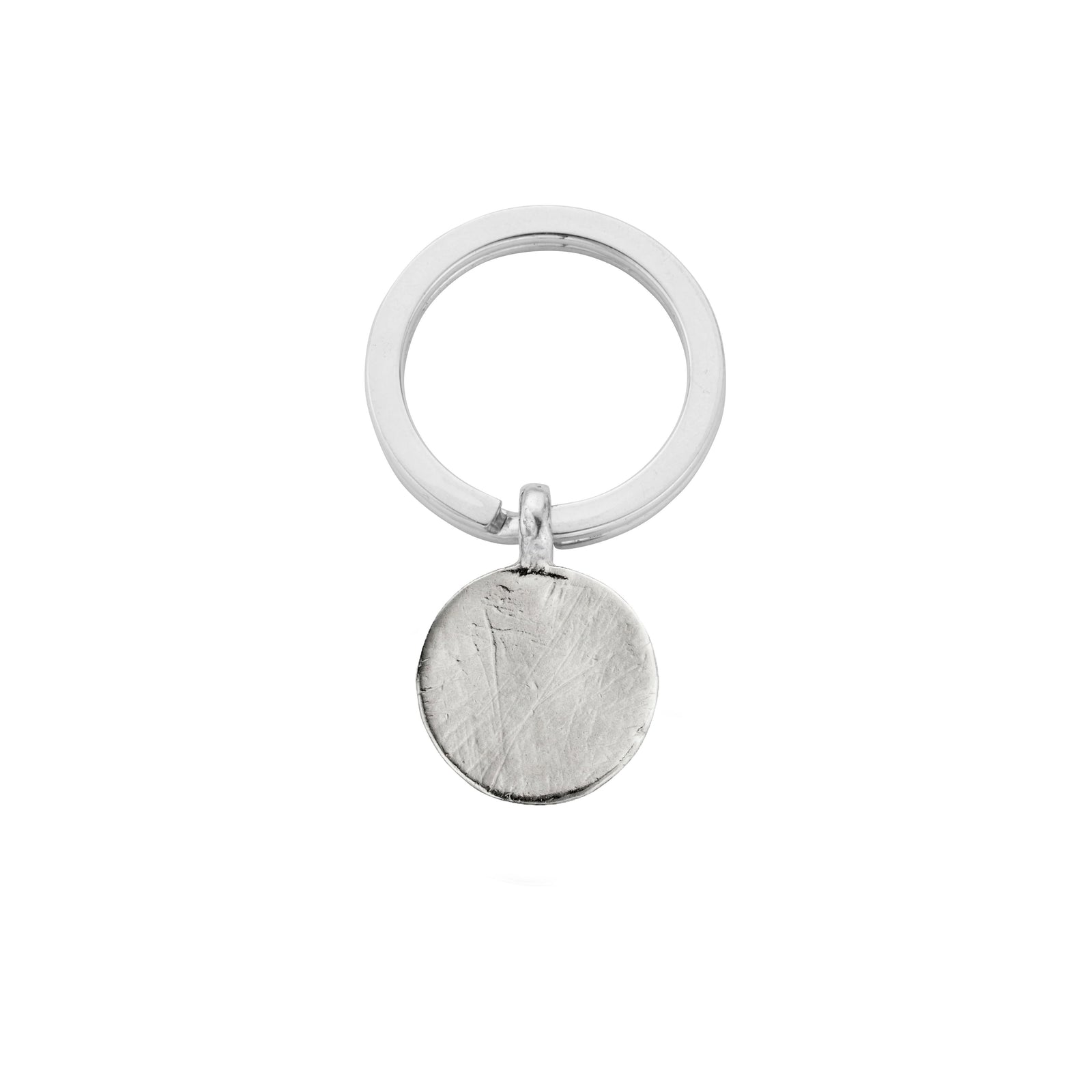 Silver Large Moon Keyring