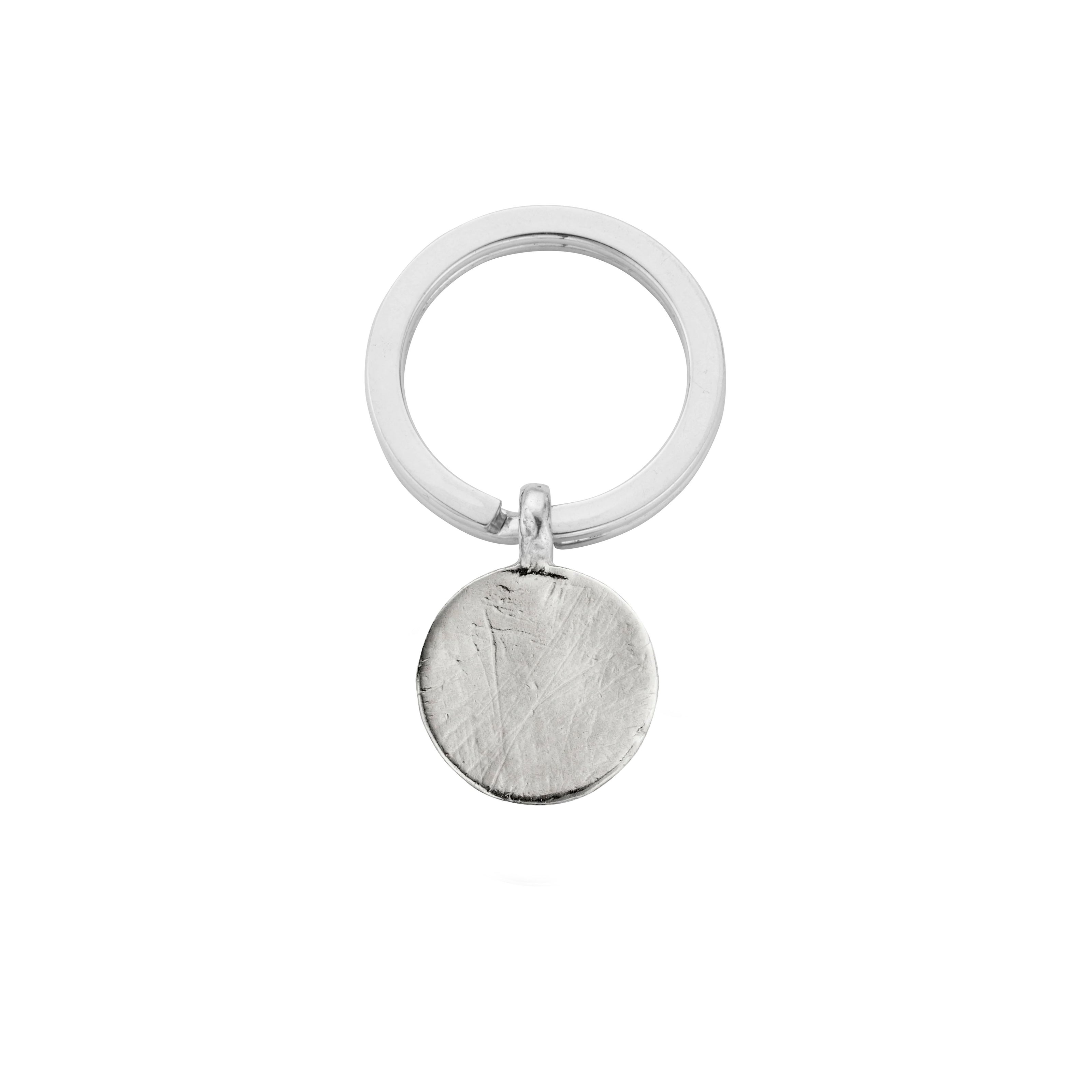 Silver Large Moon Keyring