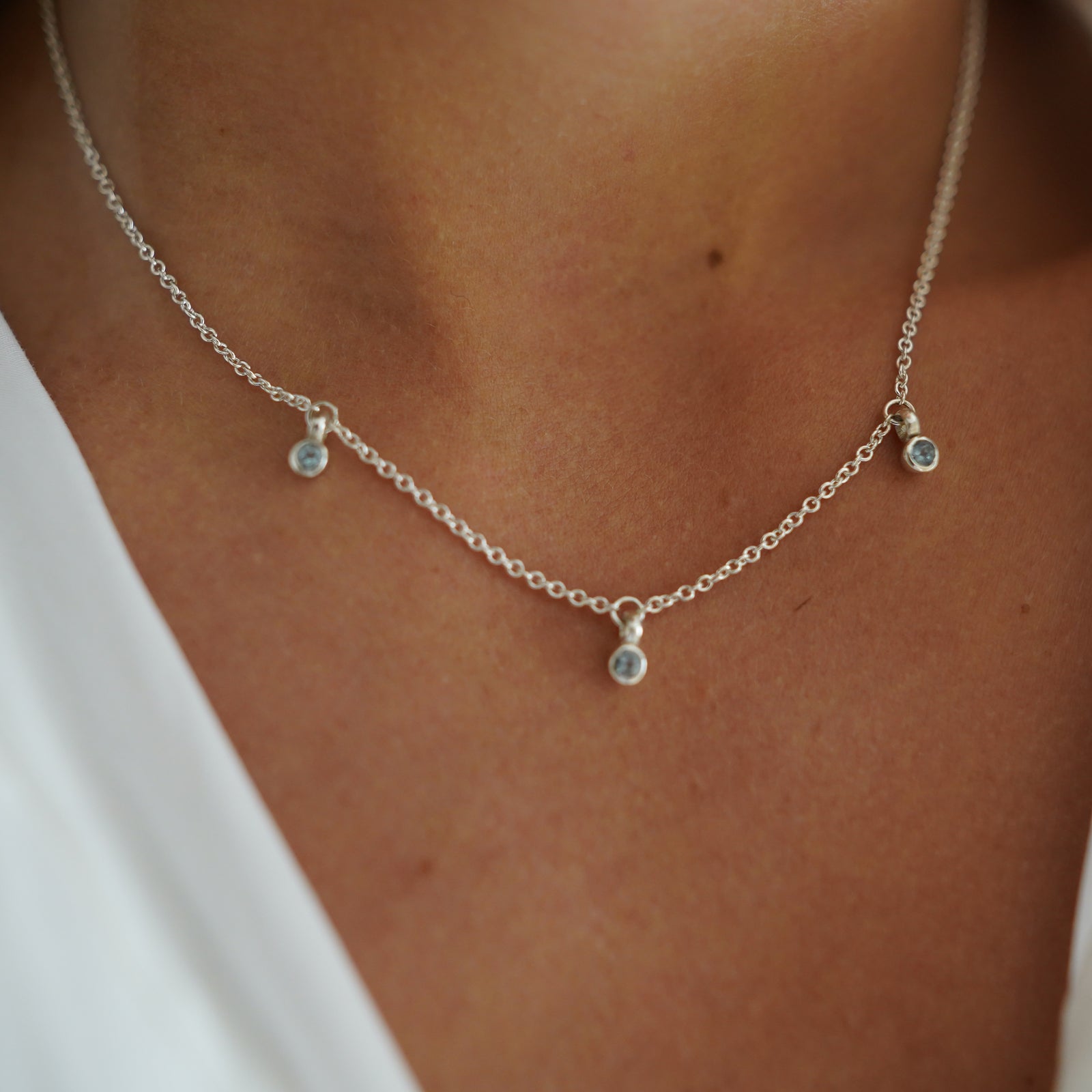 Silver Mini Blue Topaz Gift Set