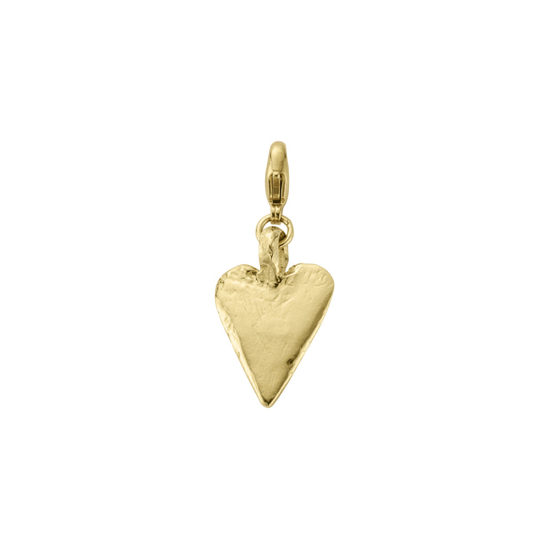 Gold Midi Heart Lobster Charm