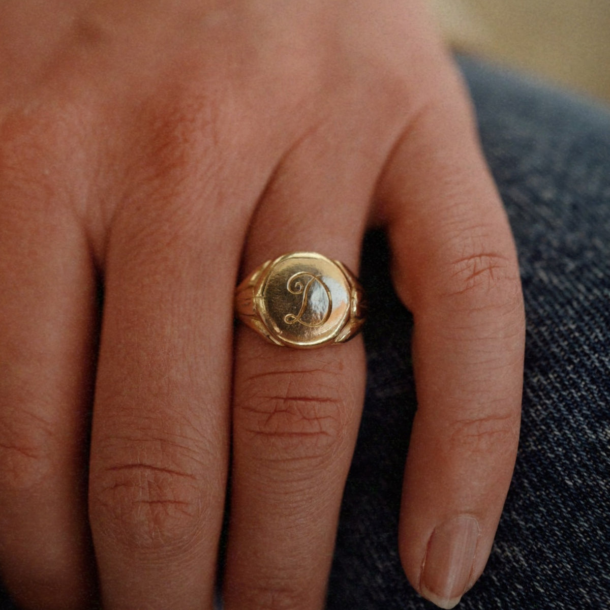 Gold Grandfather Signet Ring