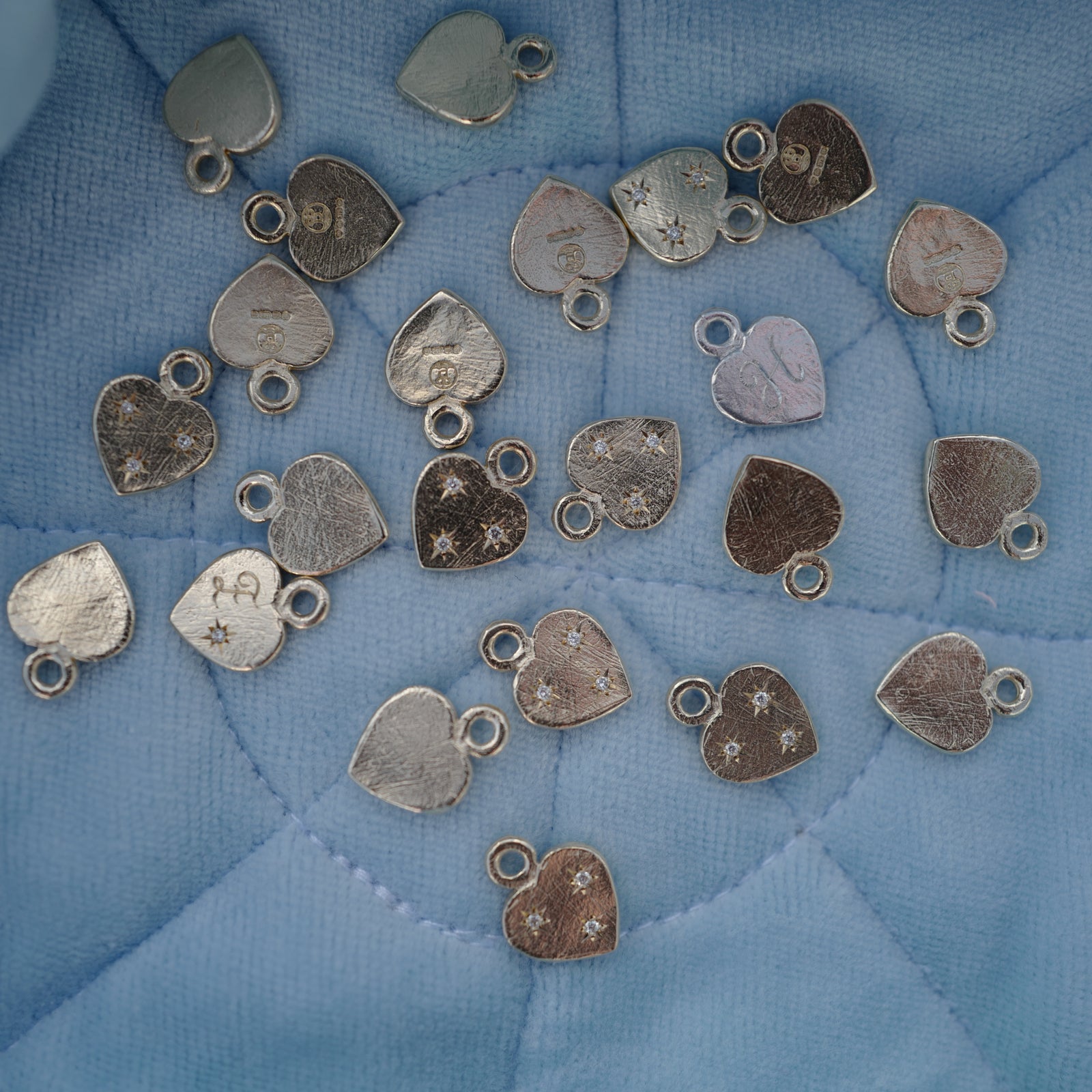 Silver Trio Diamond Midnight Keeper's Heart Earring Charms