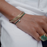 Silver DD Tennis Ball Cord Bracelet