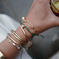 Silver DD Tennis Ball Cord Bracelet