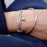 Silver DD Tennis Ball Cord Bracelet
