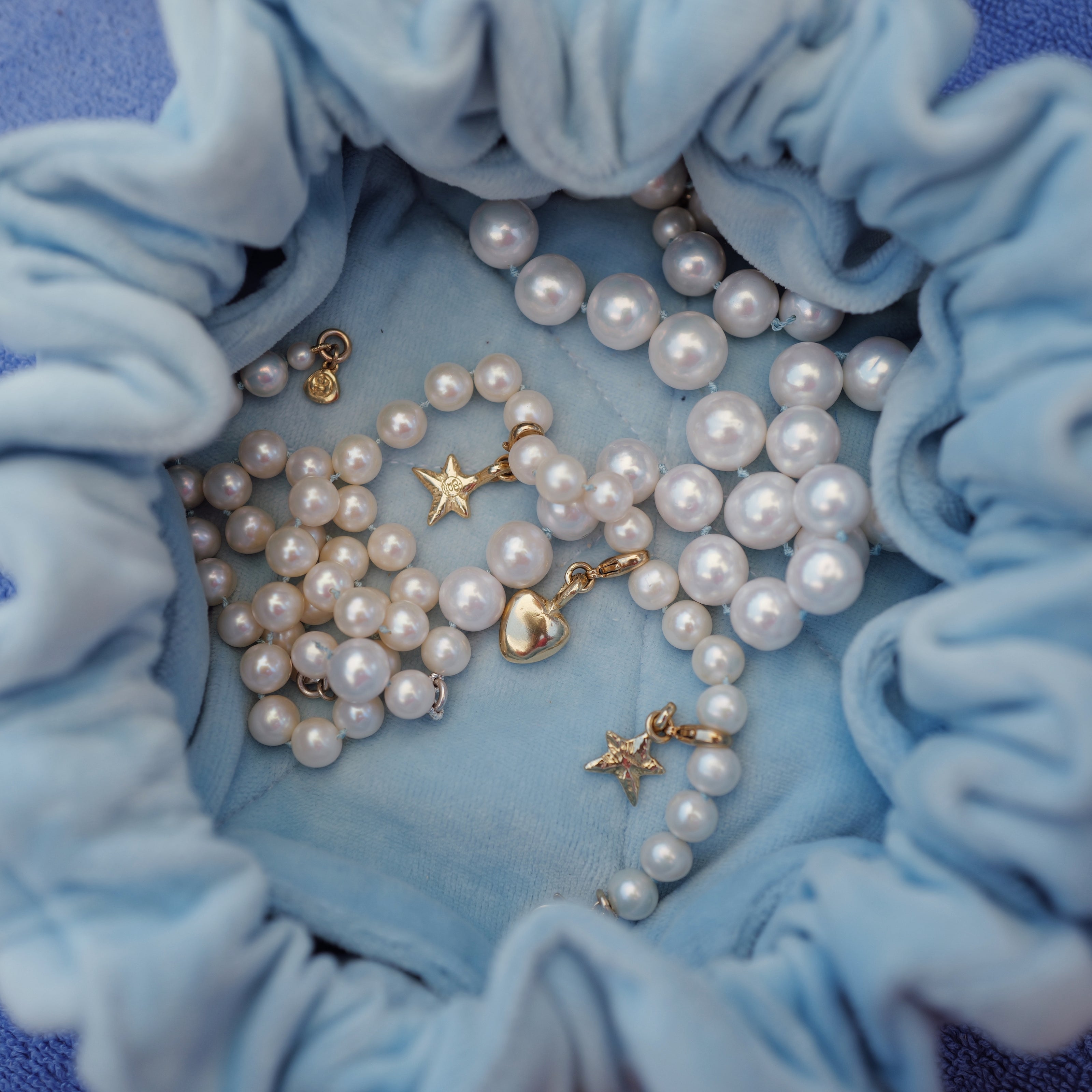 Cornflower Velvet Jewellery Pouch