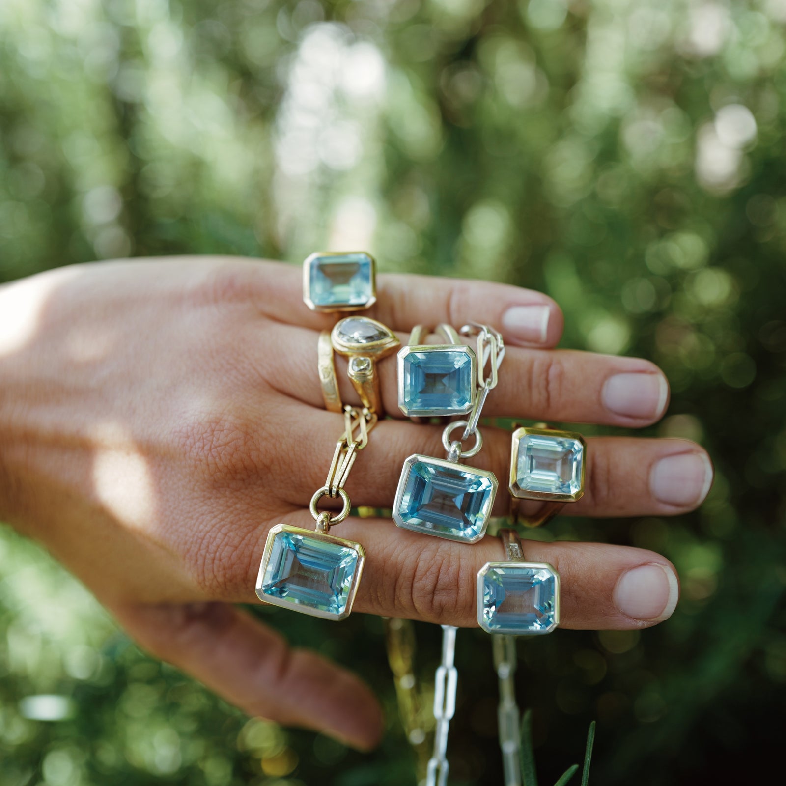 Silver Juno Blue Topaz Gift Set