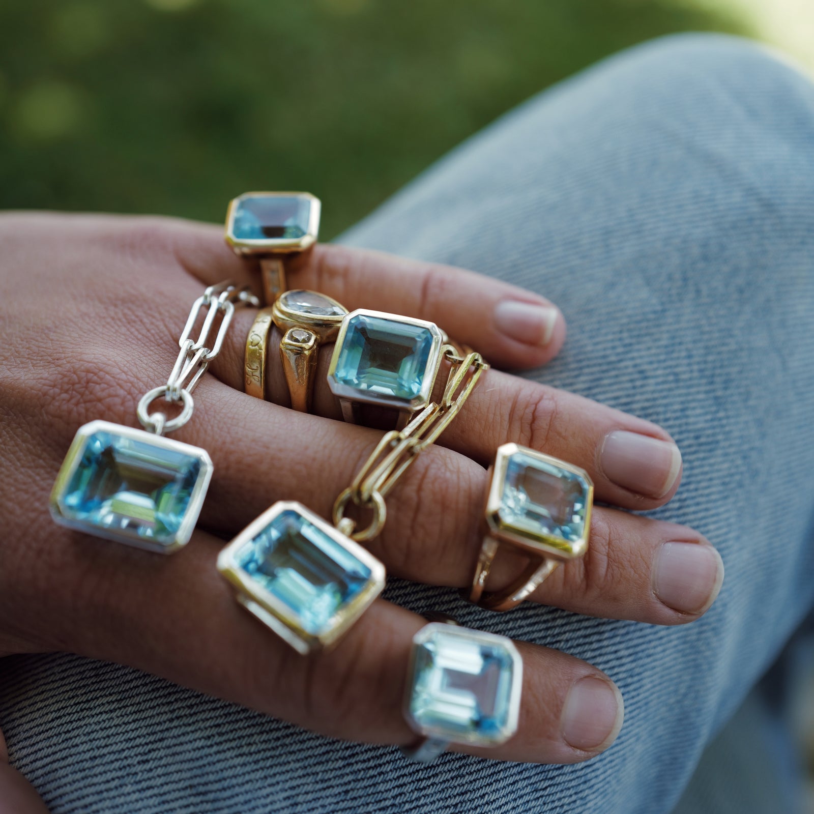 Gold Juno Blue Topaz Gift Set