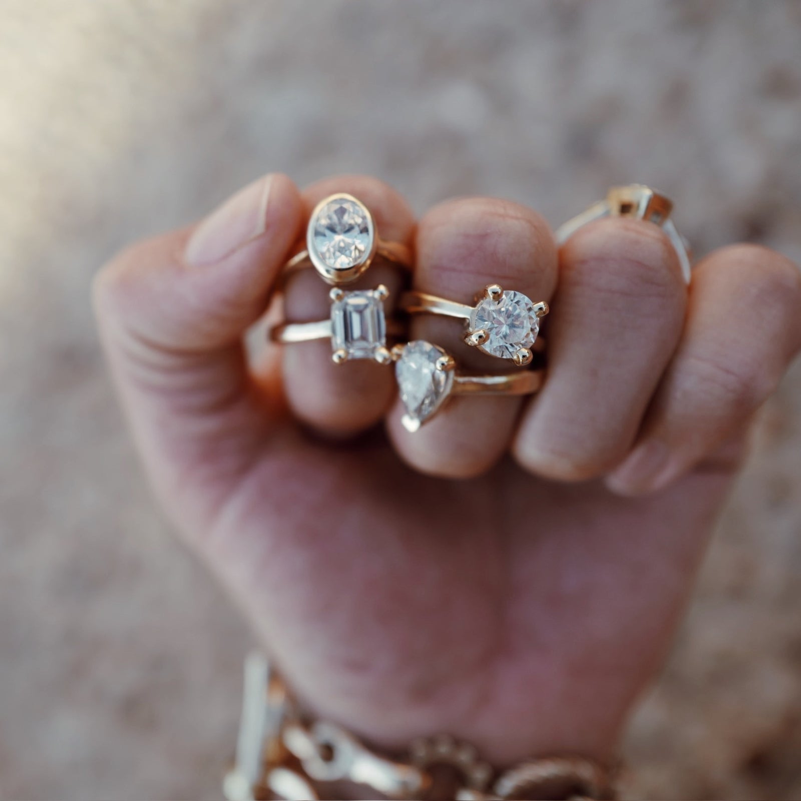 'The Story' 9ct Gold Oval 2ct Lab Grown Diamond Bezel Engagement Ring
