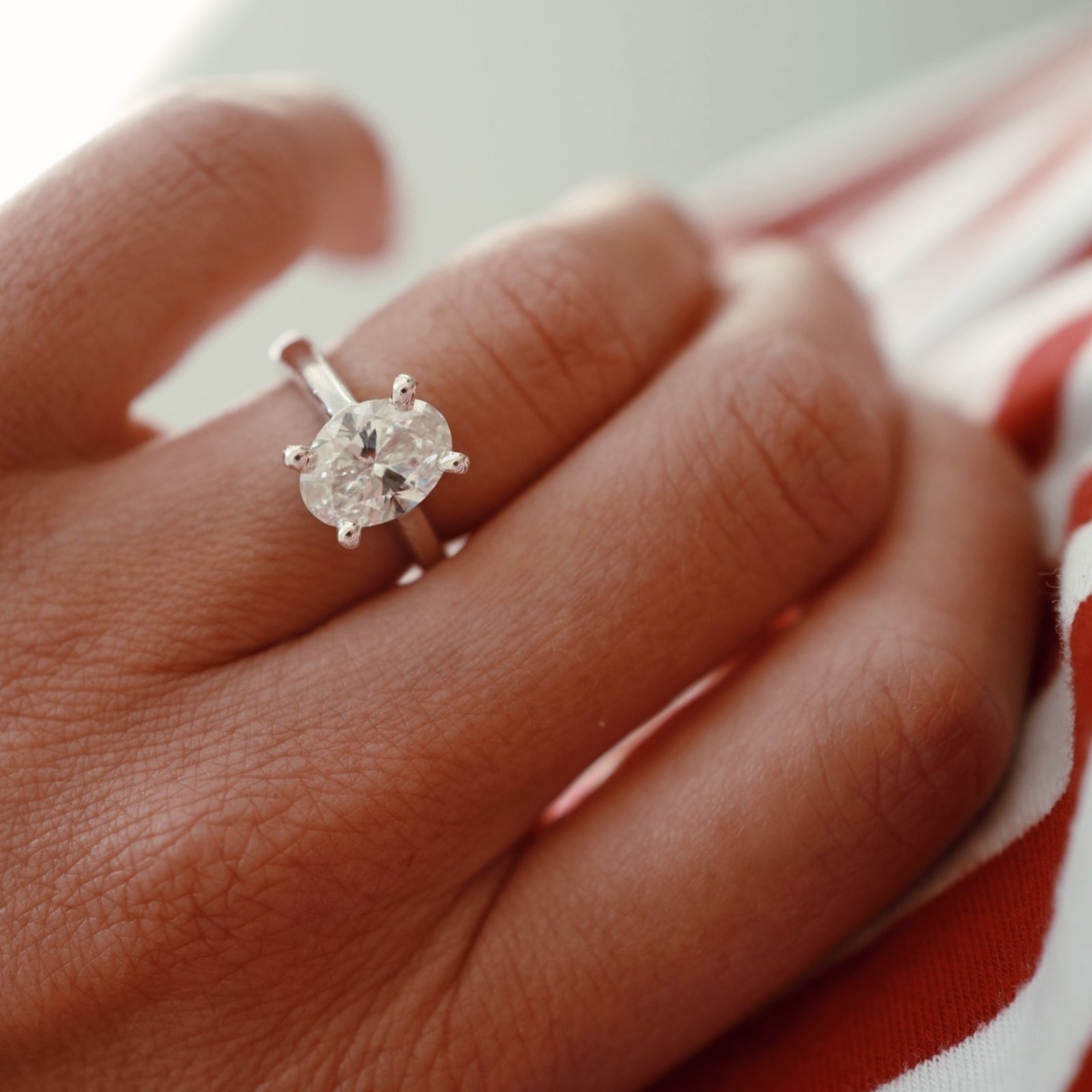 'The Story' Platinum Oval 2ct Lab Grown Diamond Claw Engagement Ring