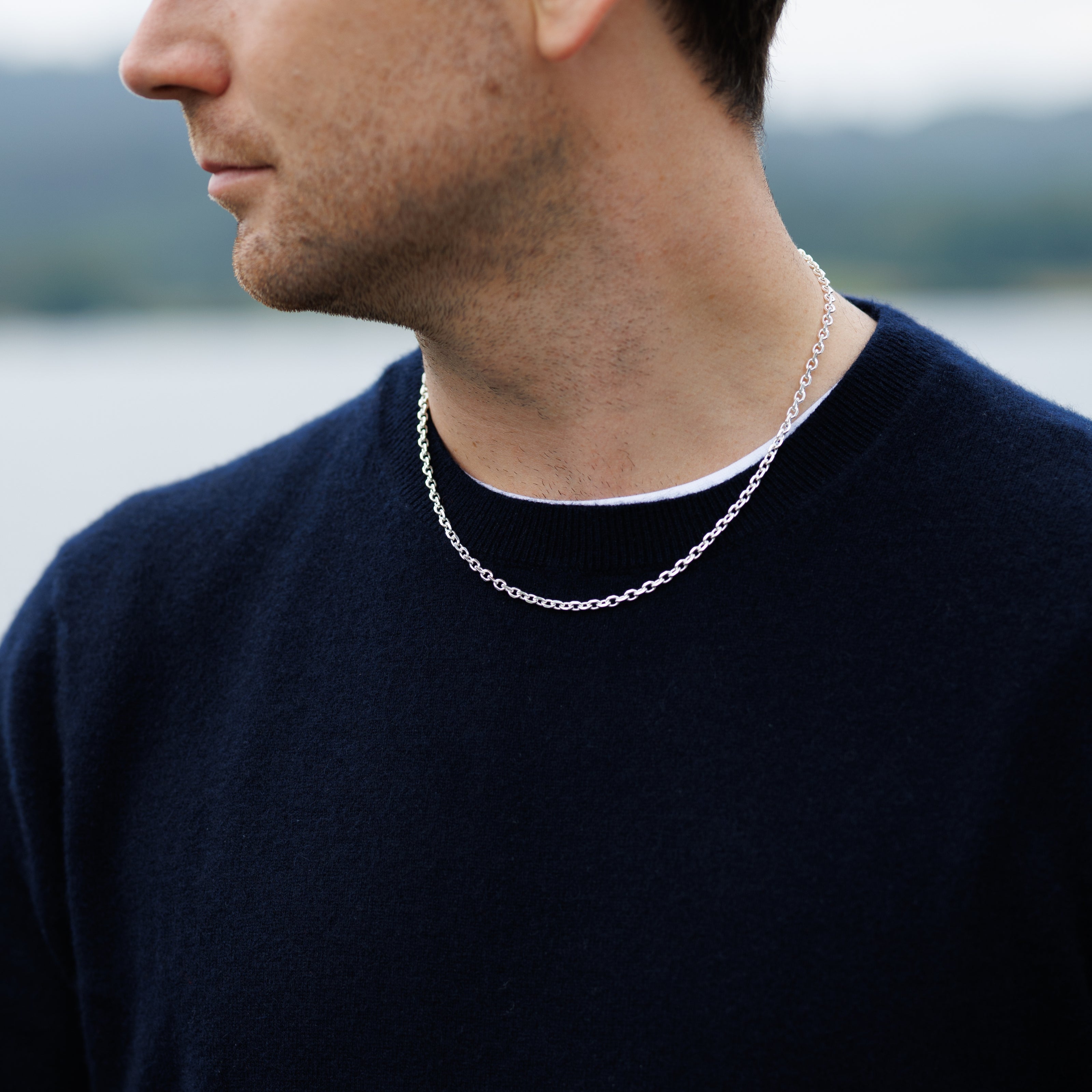 Silver Oxford Chain Necklace