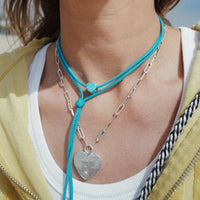 Silver Diamond Midnight Keeper's Heart Trace Chain Necklace