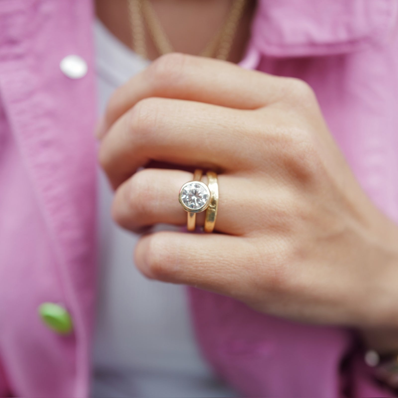 'The Eternity' 9ct Gold Round 2ct Lab Grown Diamond Bezel Engagement Ring