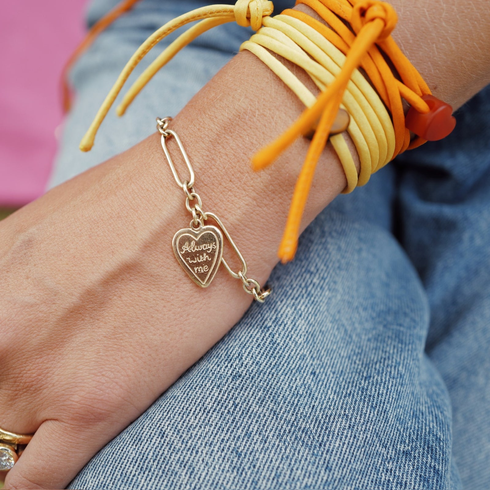 Gold 'Always With Me' Love Token Bracelet