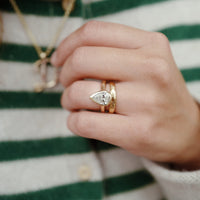 'The Muse' 9ct Gold Pear 2ct Lab Grown Diamond Bezel Engagement Ring