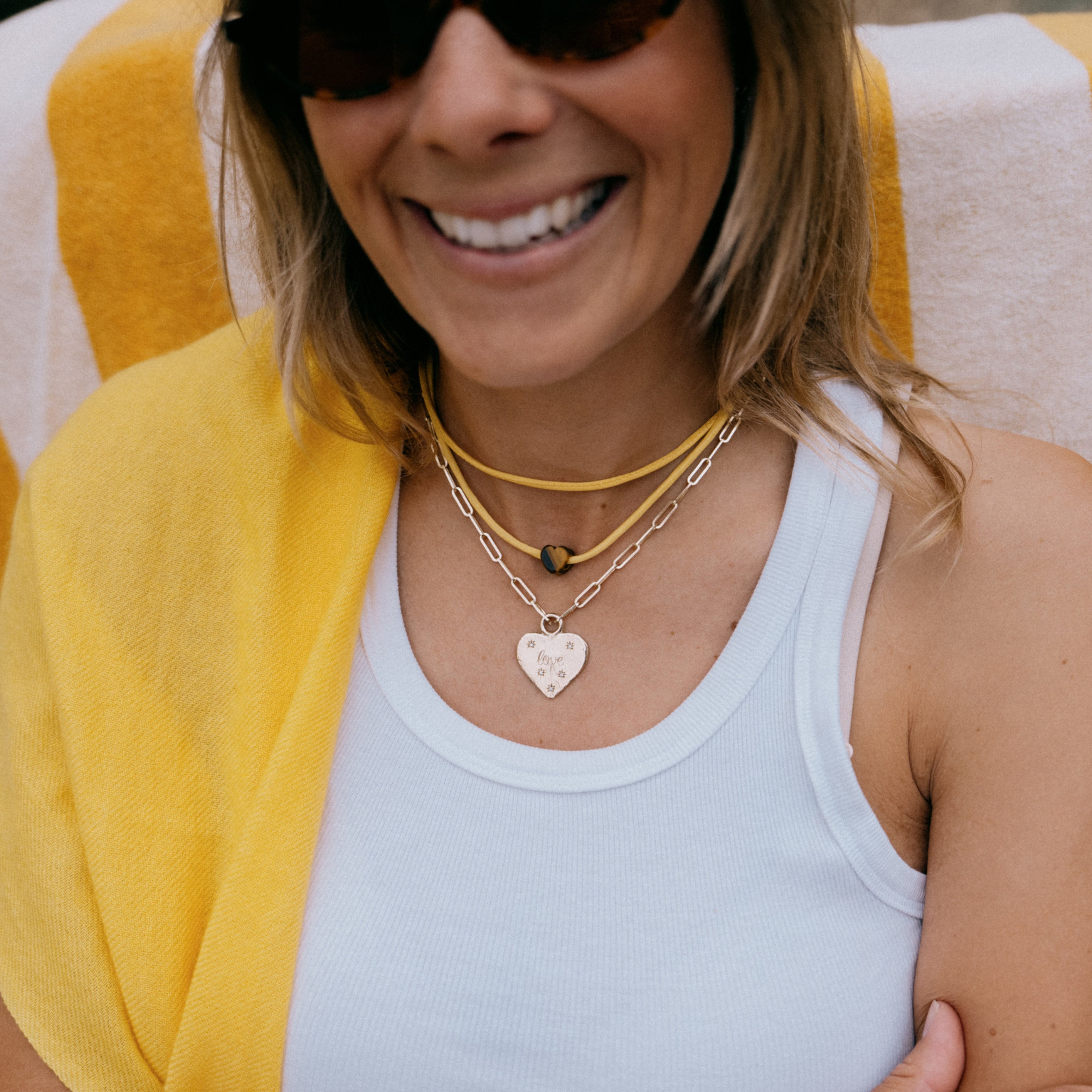 Gold 'Starry Night' Keeper's Heart Trace Chain Necklace