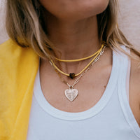Gold Trio Diamond Midnight Keeper's Heart Trace Chain Necklace
