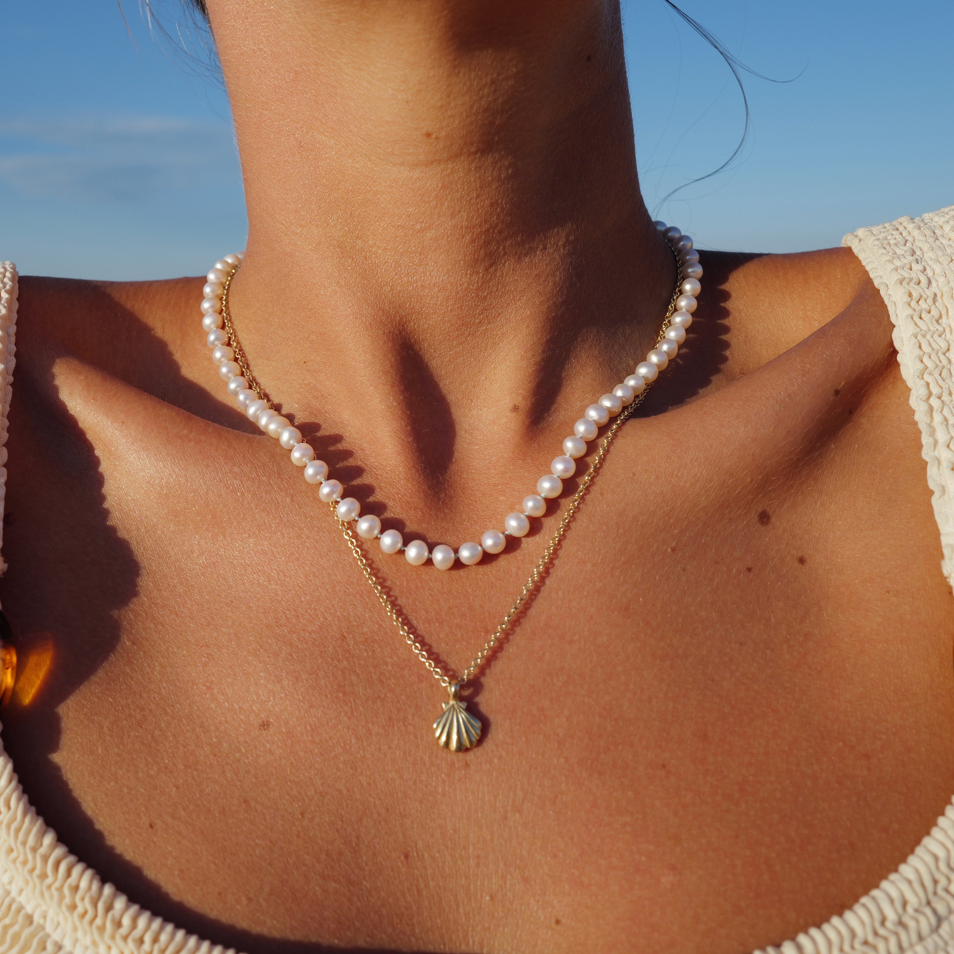 Gold Scallop Shell Necklace