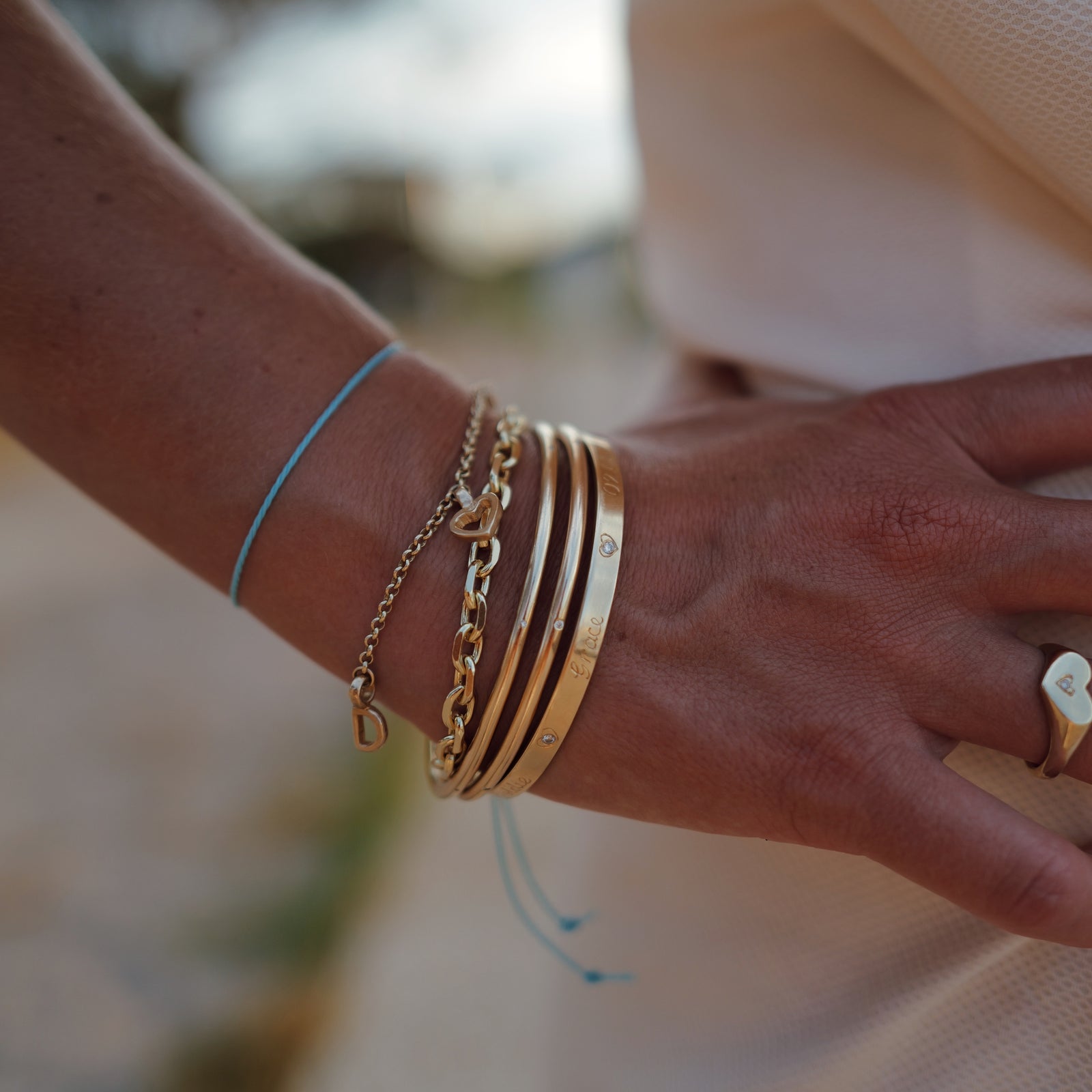 Gold Build Your Own Fixed Chain Bracelet