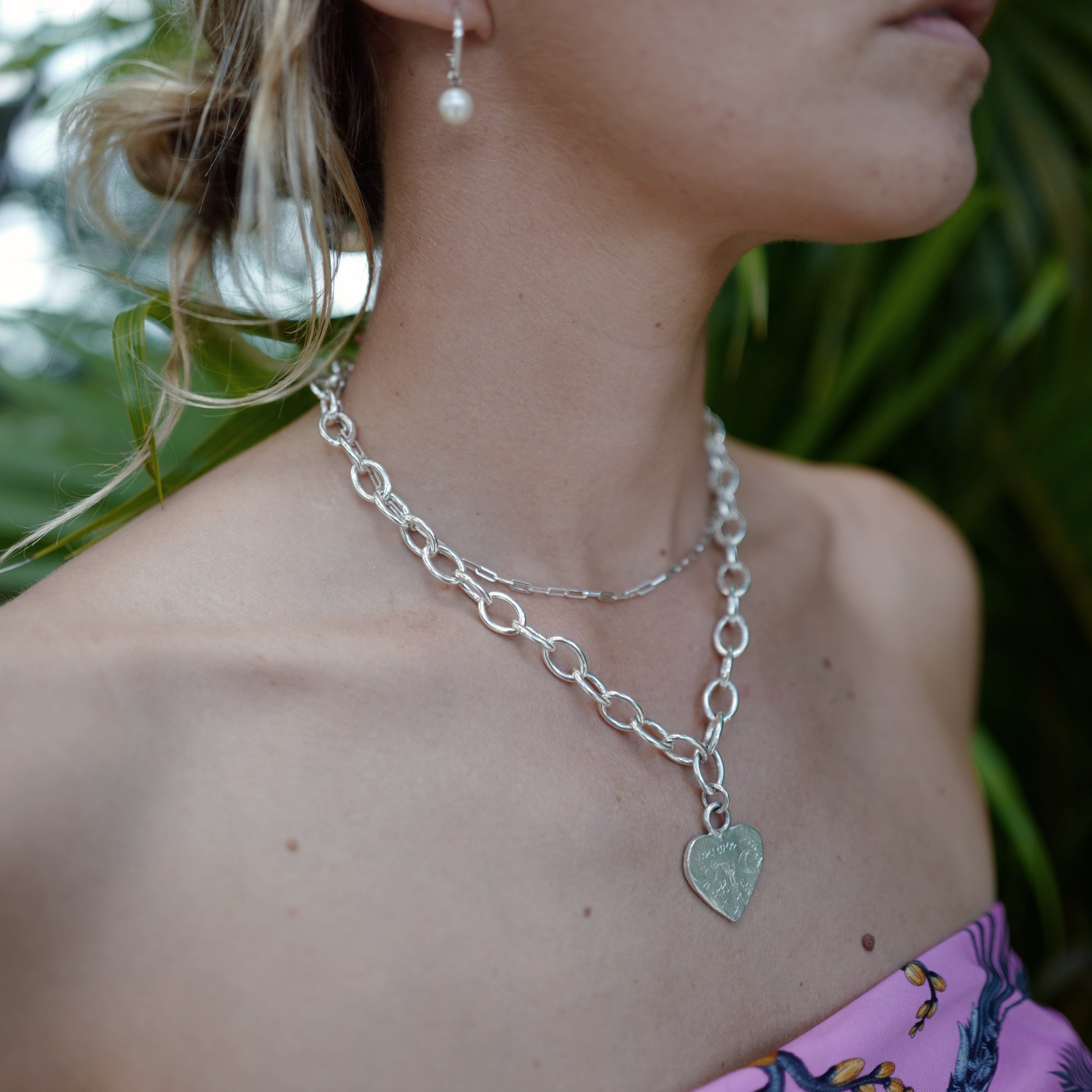 Silver Luxury Keeper's Heart Necklace