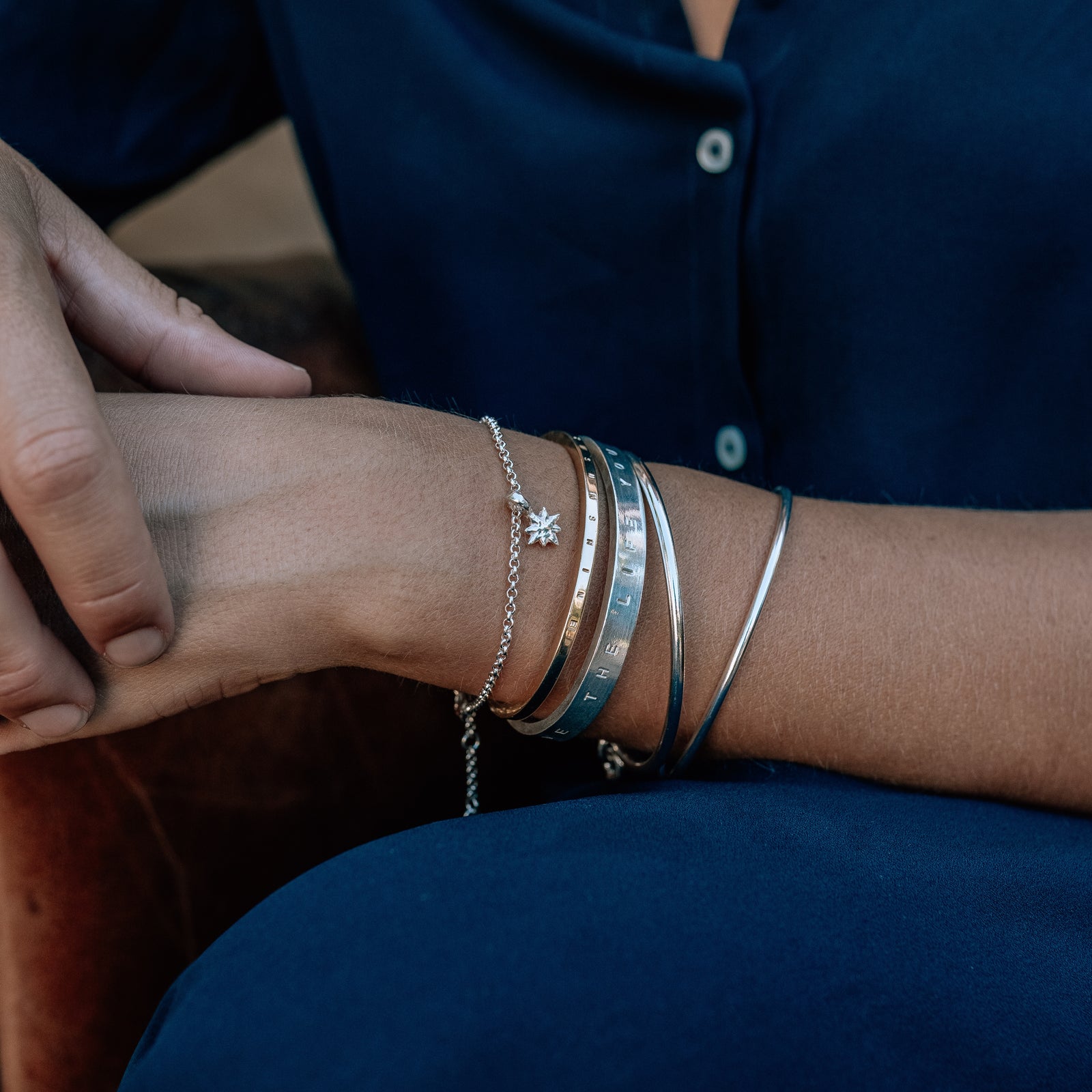 Silver Baby North Star Chain Bracelet