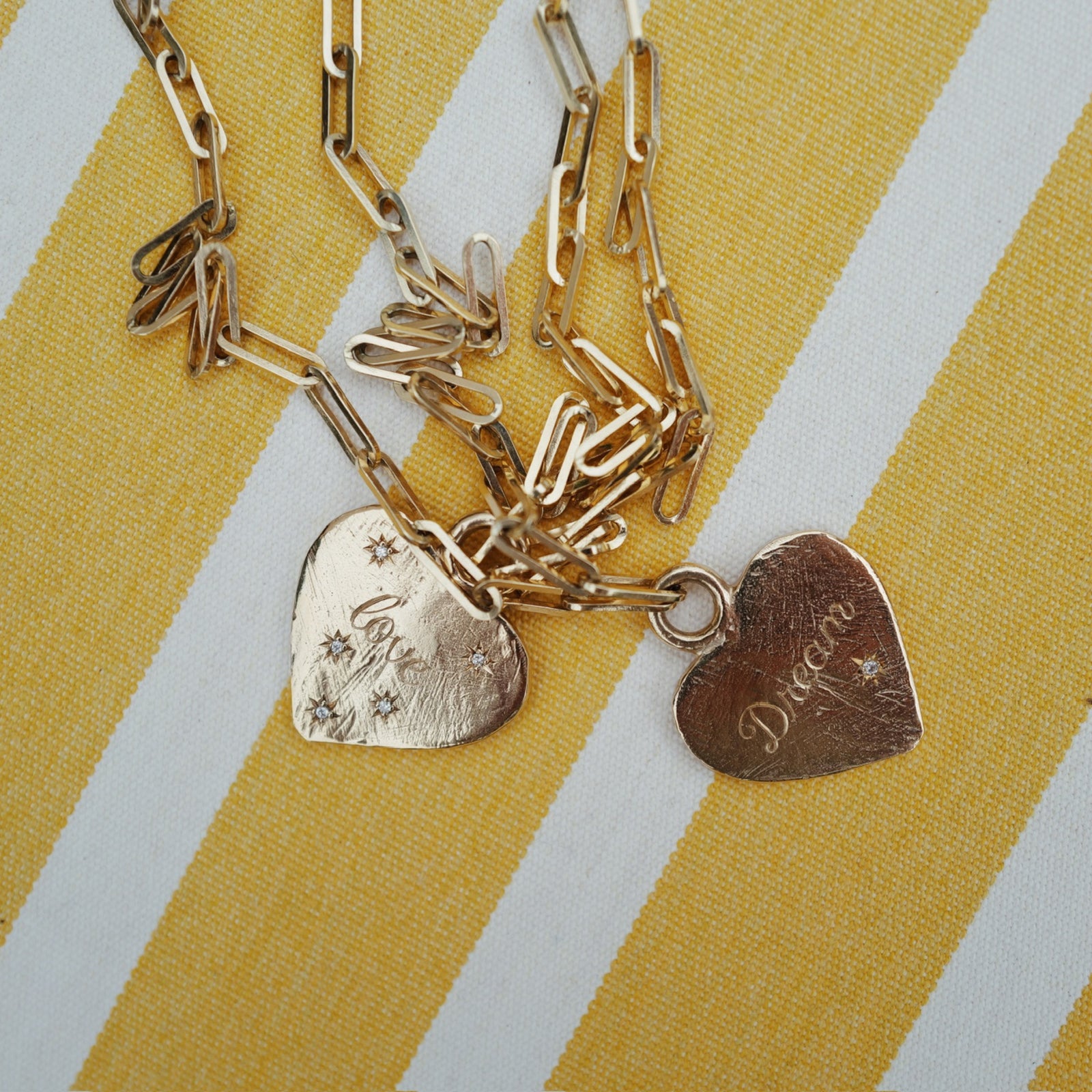 Gold 'Starry Night' Keeper's Heart Trace Chain Necklace
