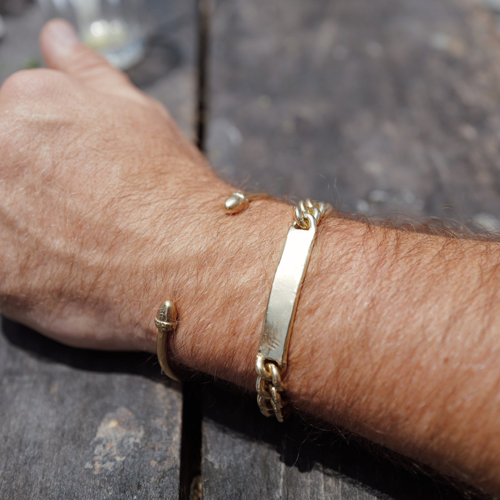 Gold Large ID Bracelet