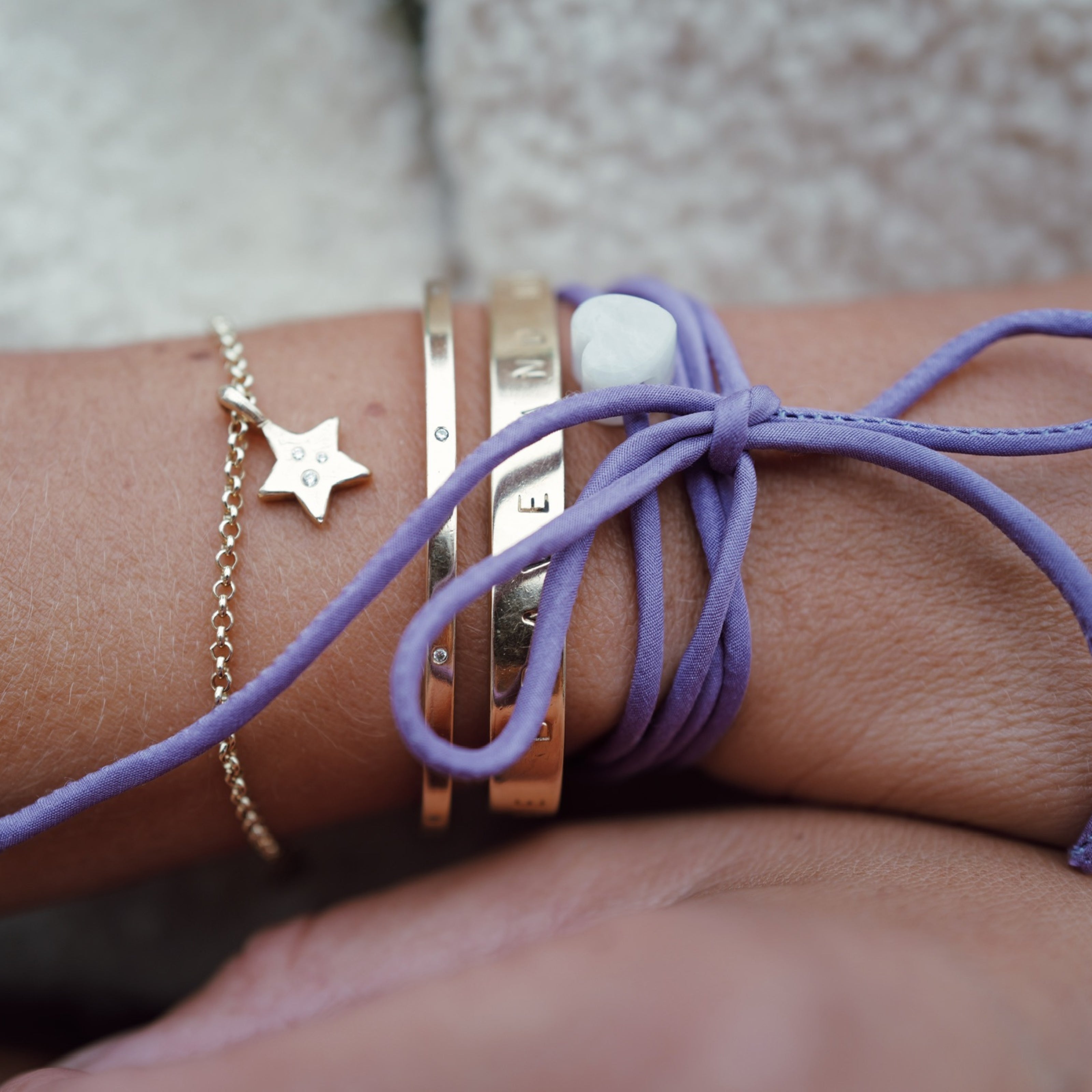 Gold Trio Diamond Guiding Star Chain Bracelet