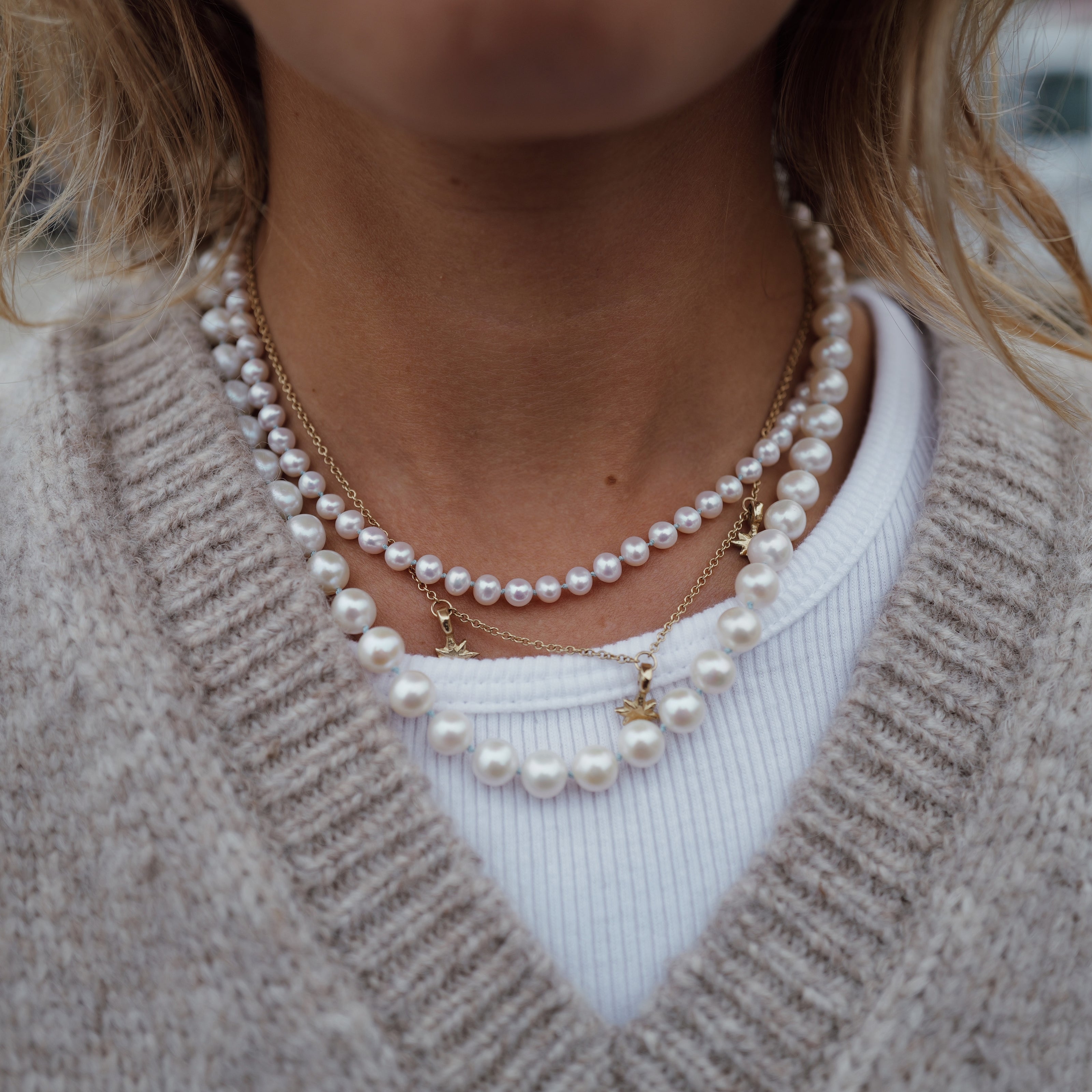 Gold Trio Baby North Star Necklace