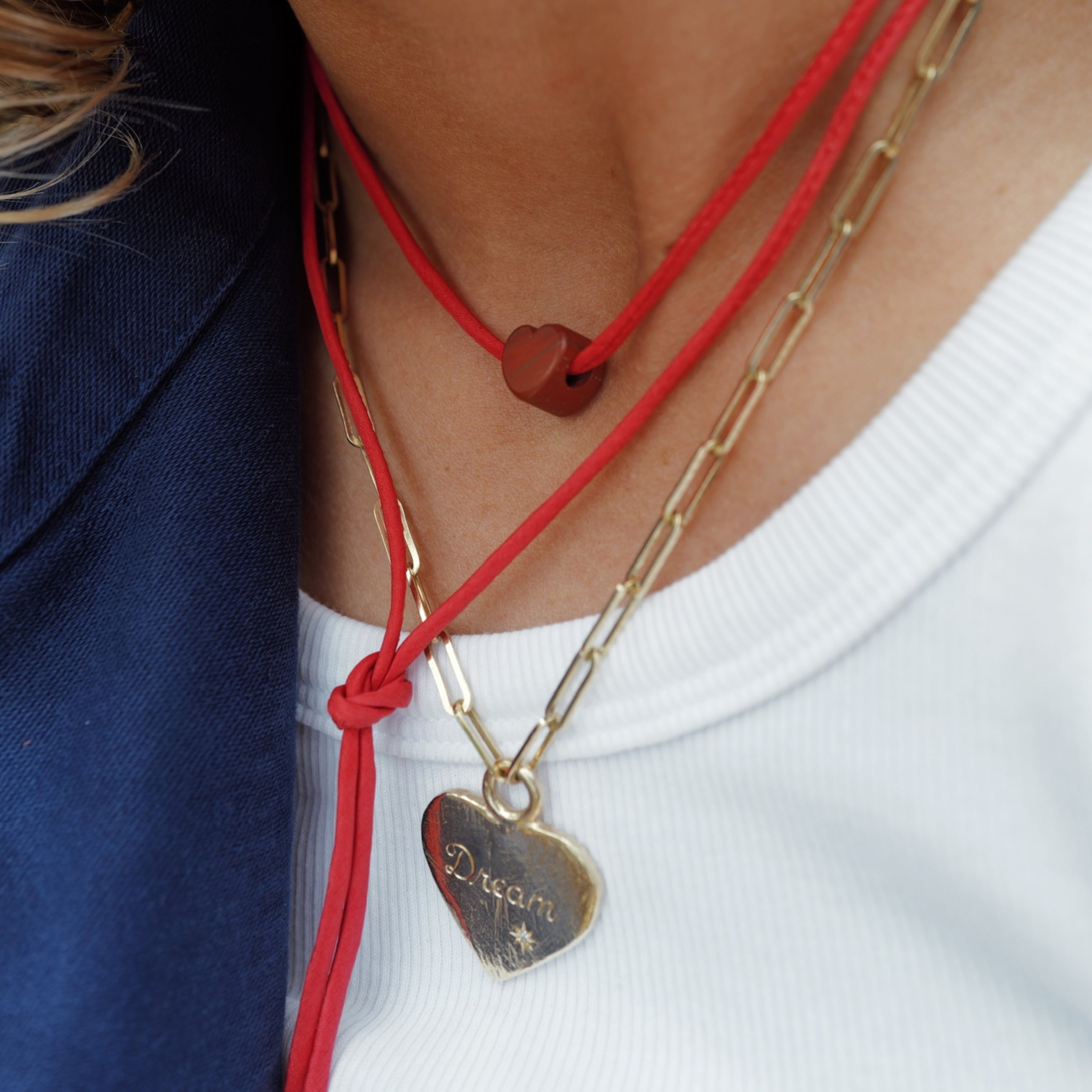 Gold Diamond Midnight Keeper's Heart Trace Chain Necklace