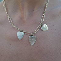 Gold Trio Heart Token Necklace