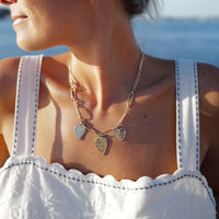 Gold Trio Heart Token Necklace