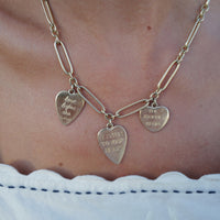 [modelwears Gold Trio Love Token Necklace] [women]