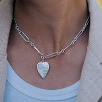 Silver 'Listen To Your Heart' Heart Token Necklace