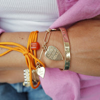 Gold Heart Token Bracelet