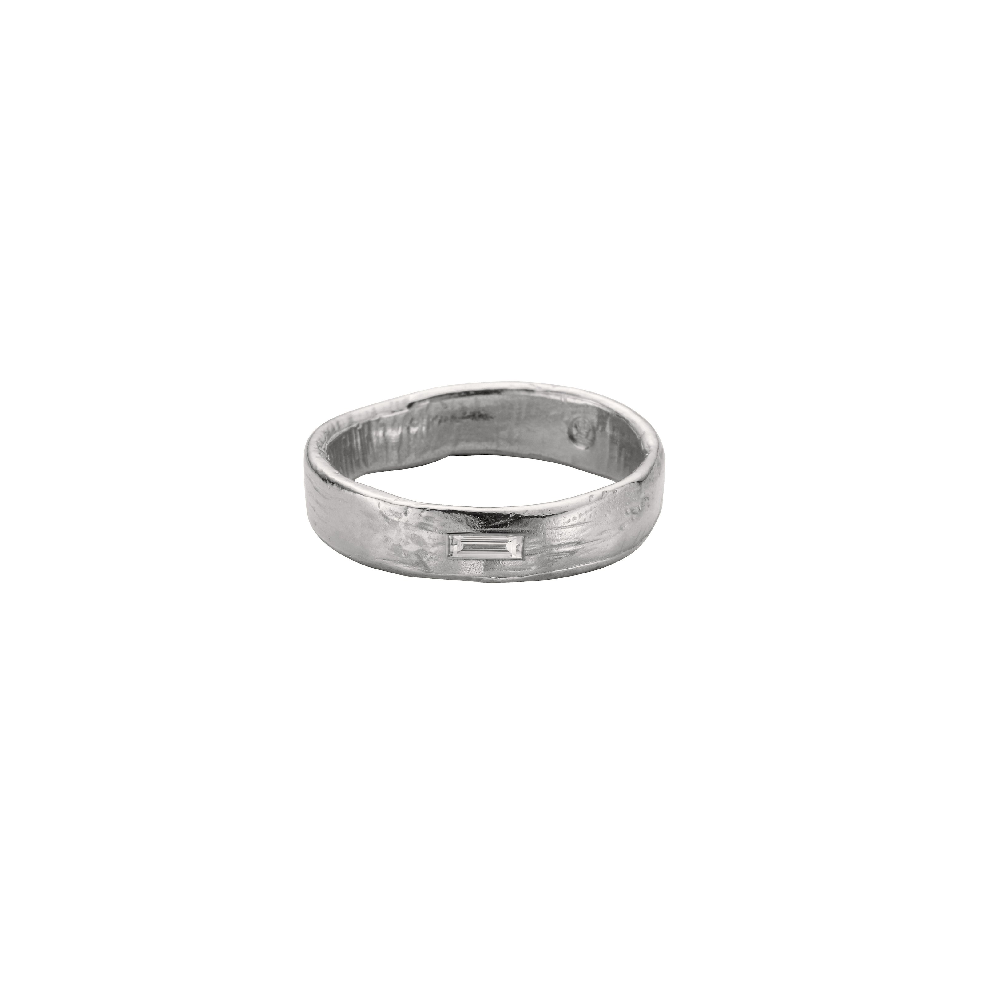 Men's 9ct White Gold Midi Posey Ring