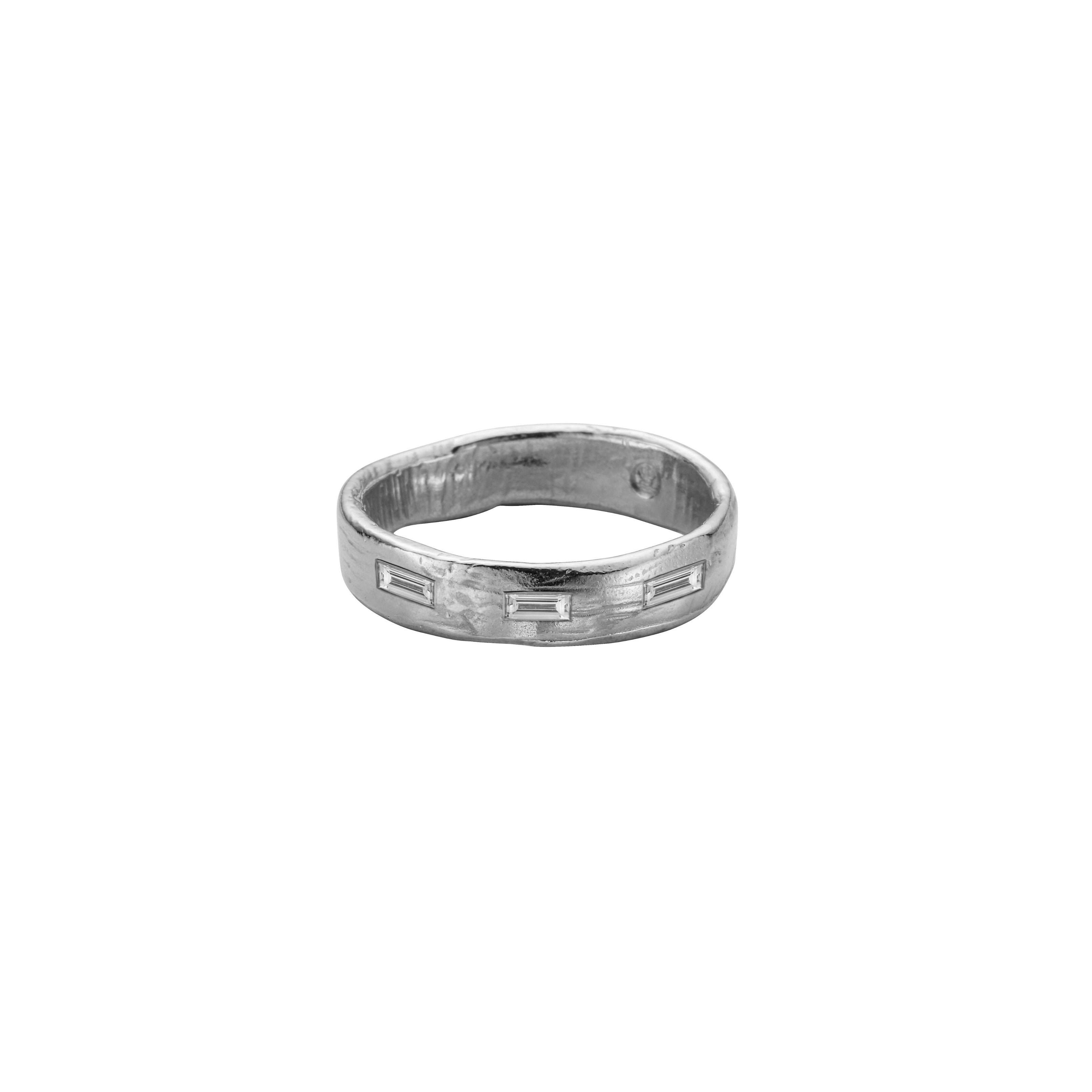 Men's Platinum Midi Posey Ring
