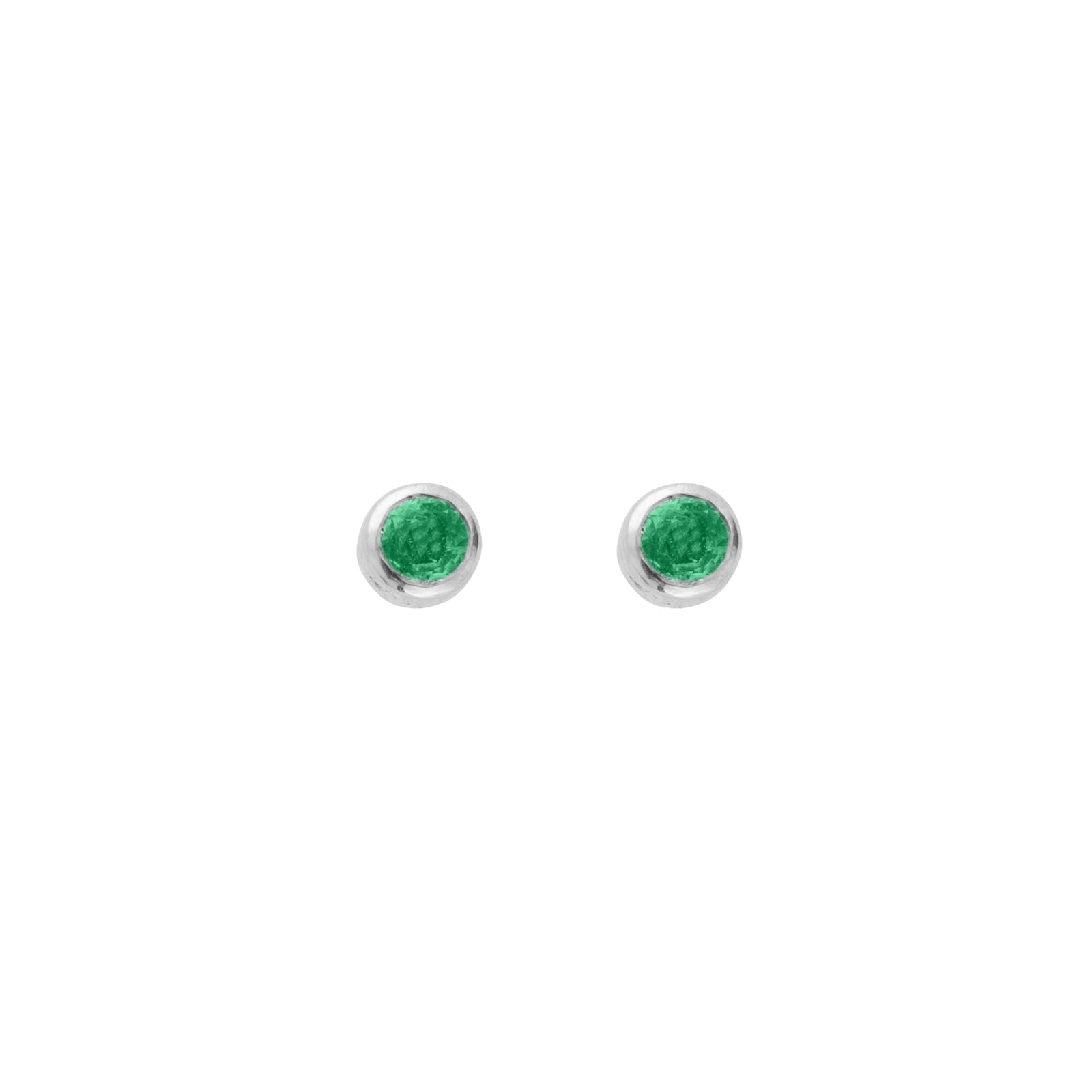 Silver Emerald 'Manifest' Stud Earring