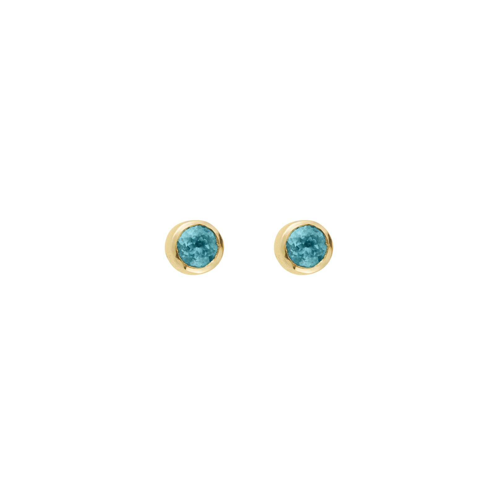 Gold Blue Topaz 'Balance' Stud Earring