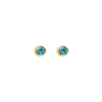 Gold Blue Topaz 'Balance' Stud Earring