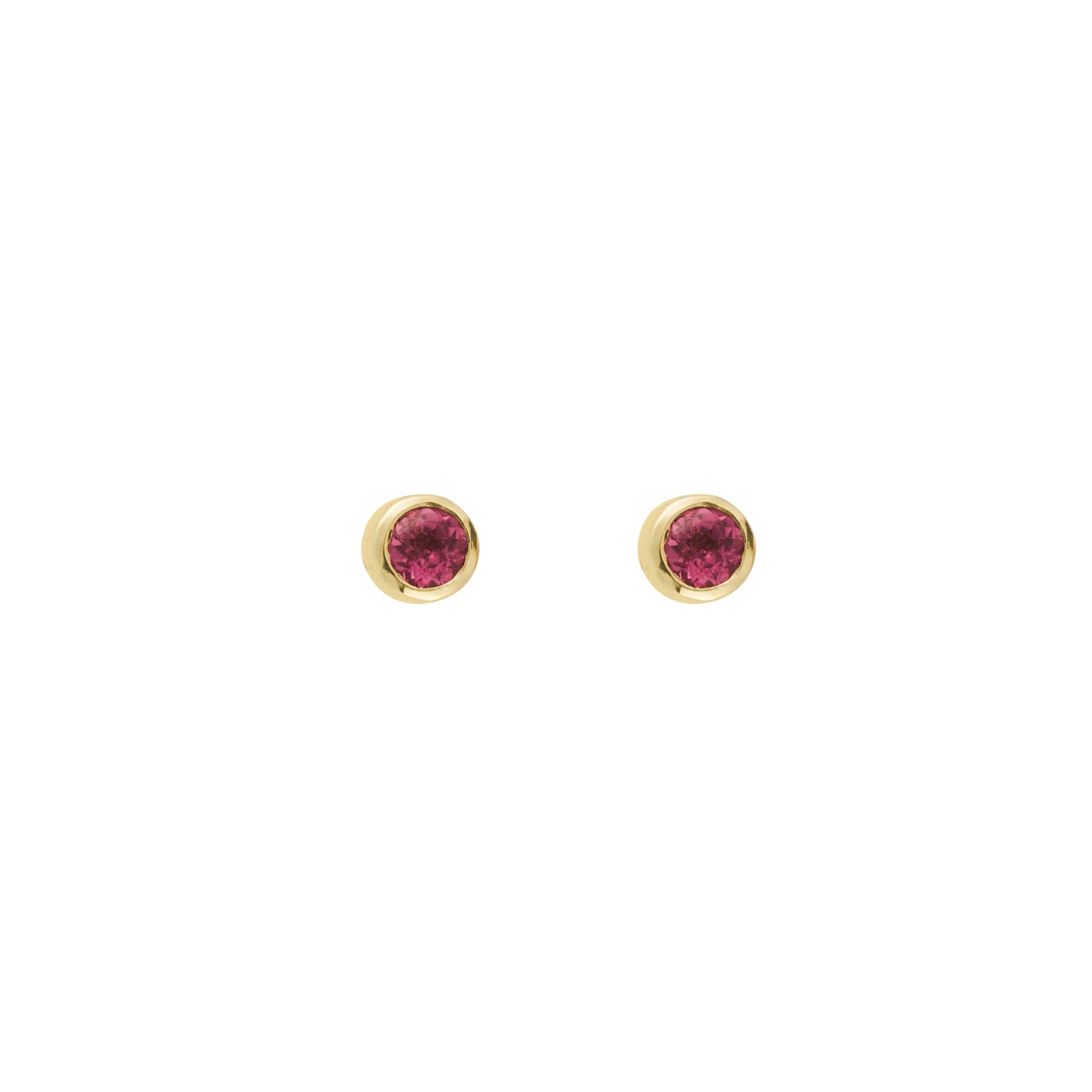 Gold Pink Tourmaline 'Healing' Stud Earring